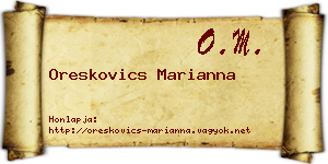 Oreskovics Marianna névjegykártya